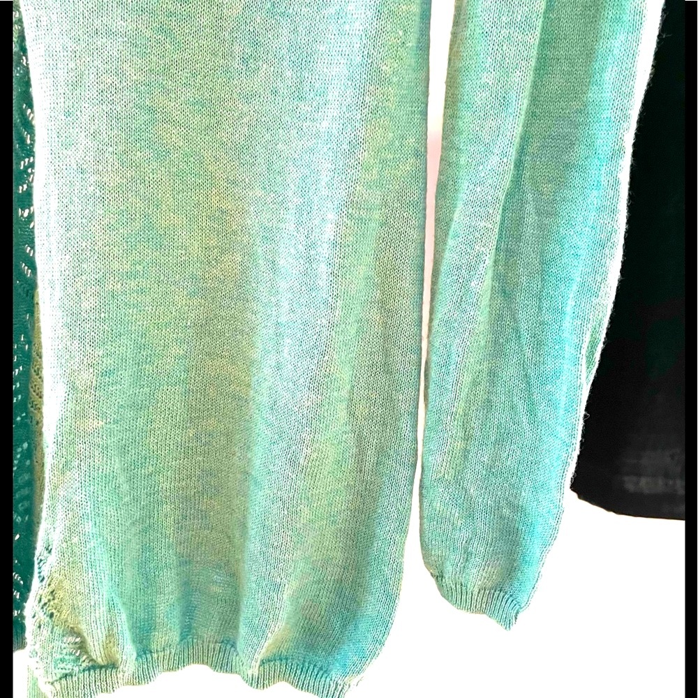 Anthropologie Light Turquoise/Aqua Color Boho Cardigan - Picture 6 of 12